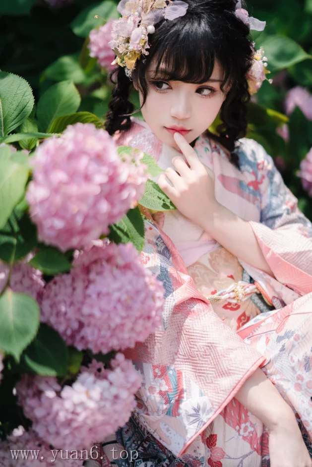 图片欣赏丨Coser花柒Hana摄影作品集:绣球花和服赏析在线观看资料