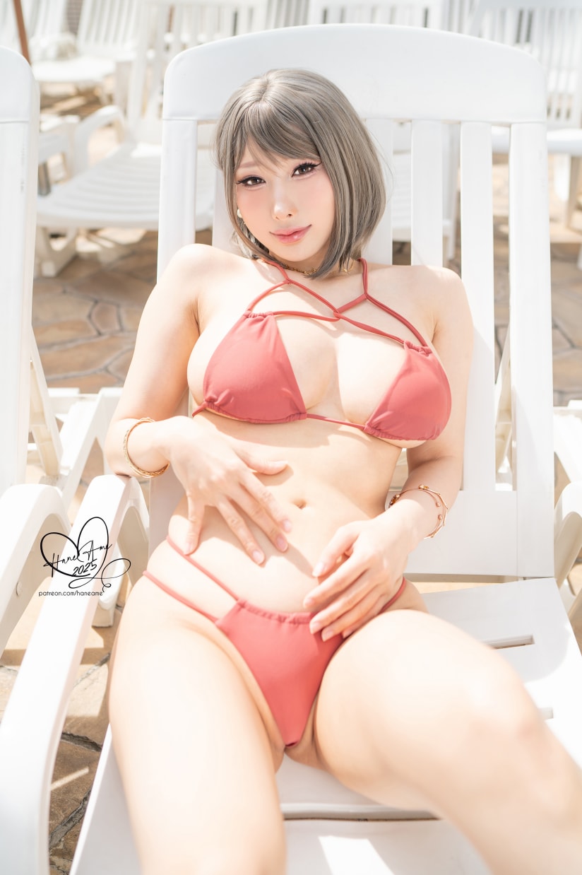 雨波HaneAme –#Original_Tangerine Heat swimsuit_橘爆夏日！泳裝图片作品欣赏