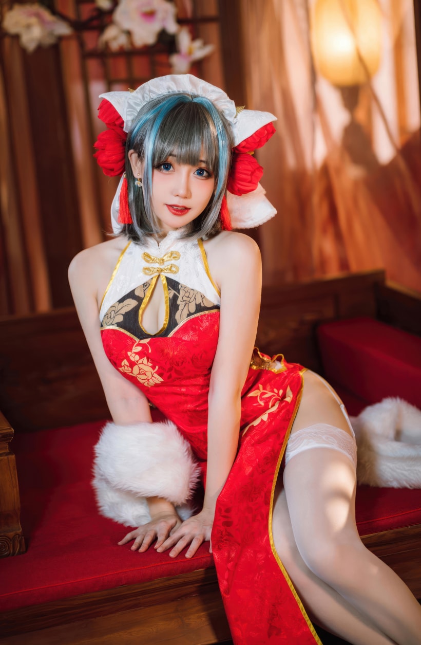 焖焖碳#碧蓝航线-柴郡新春旗袍收藏起来吧