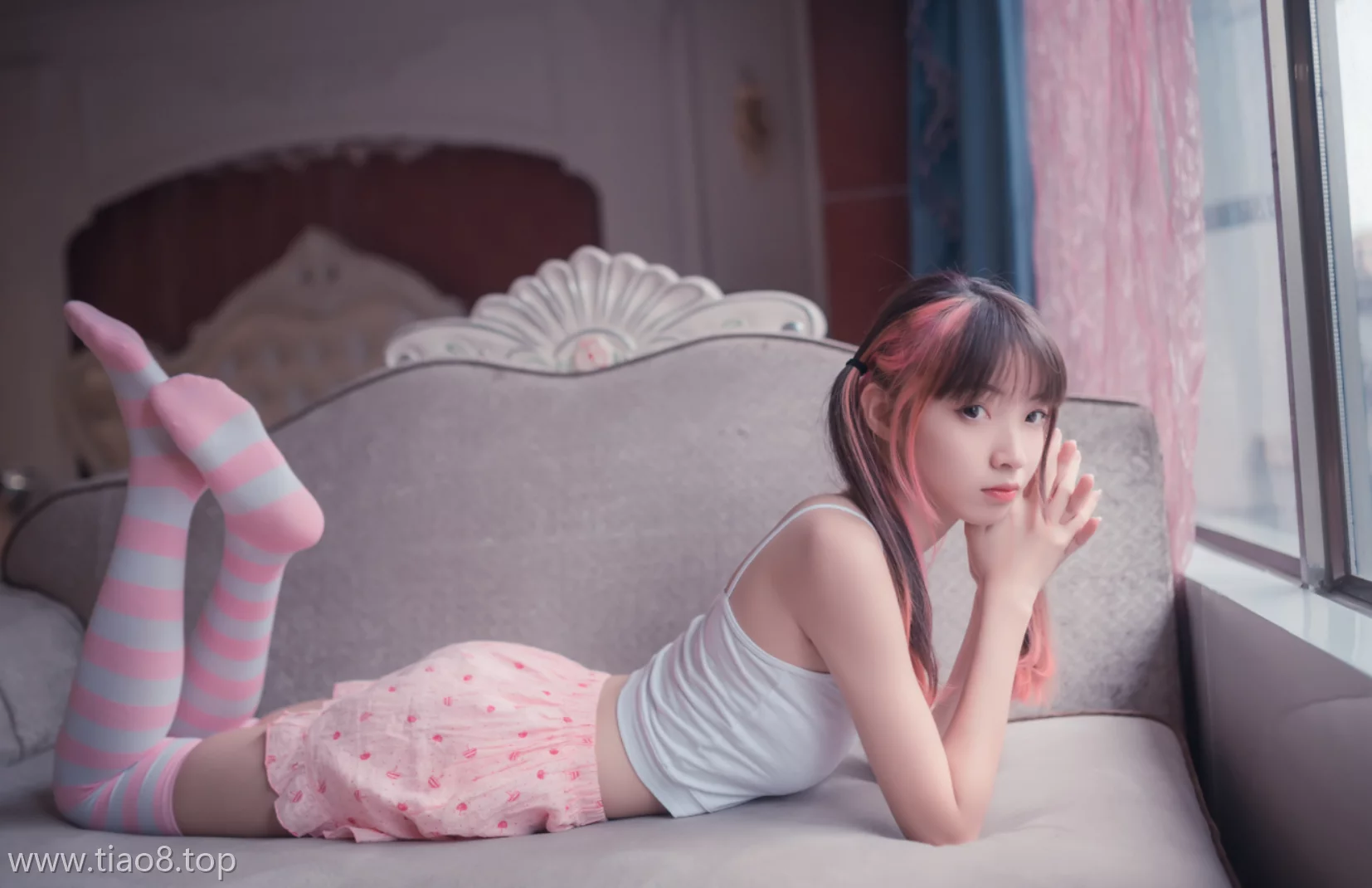 图片欣赏丨Coser祖木子:NO.013-粉白条纹小可爱[50P-220MB]在线观看资料