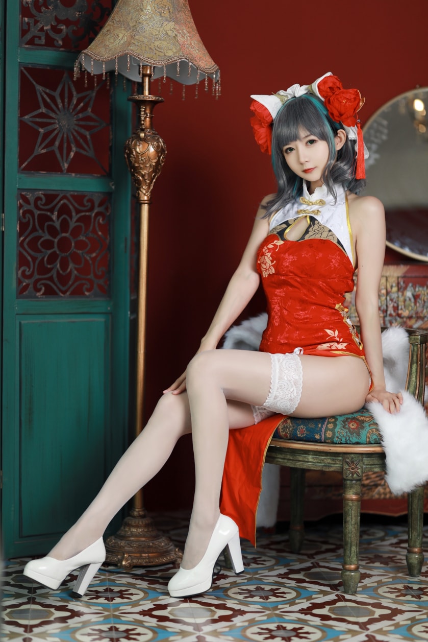 51酱 –#碧蓝航线-柴郡新春旗袍图片作品下载