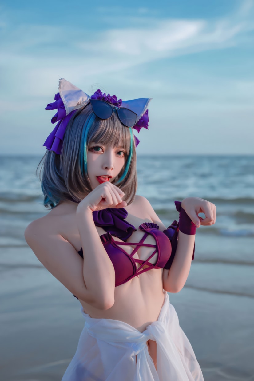 二佐Nisa –#碧蓝航线-柴郡泳装适合珍藏